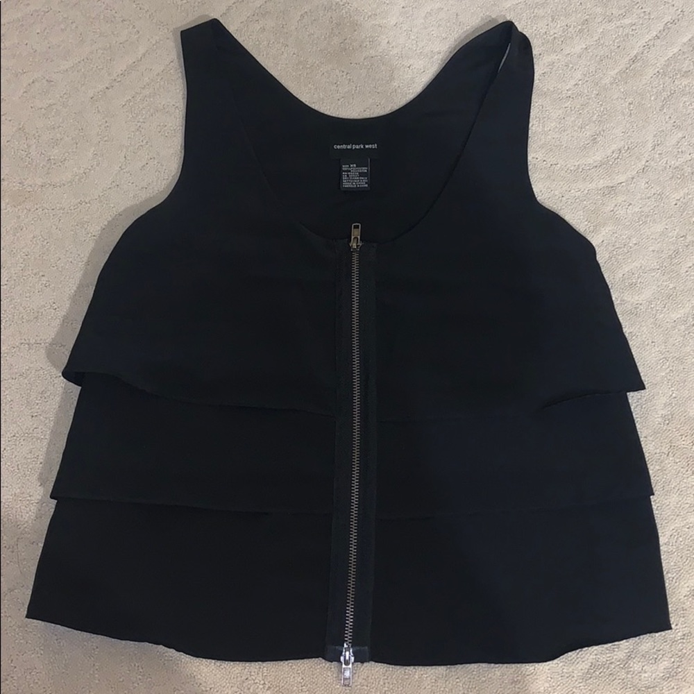 Black silk tank top